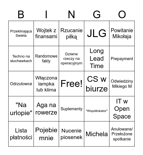 Bingo 30.06 Bingo Card