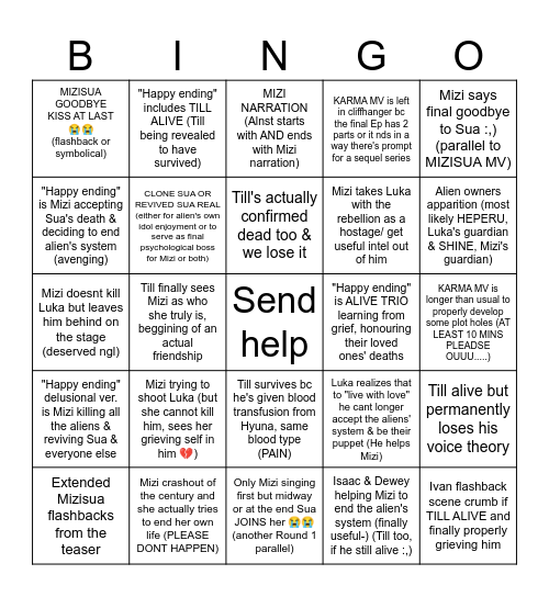 KARMA MV predictions Bingo Card