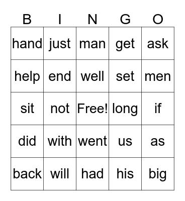 Week of November 7 Bingo Card