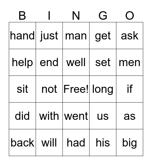 Week of November 7 Bingo Card
