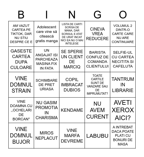 BINGO IULIE Bingo Card