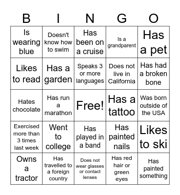 Saechao Family Bingo Card