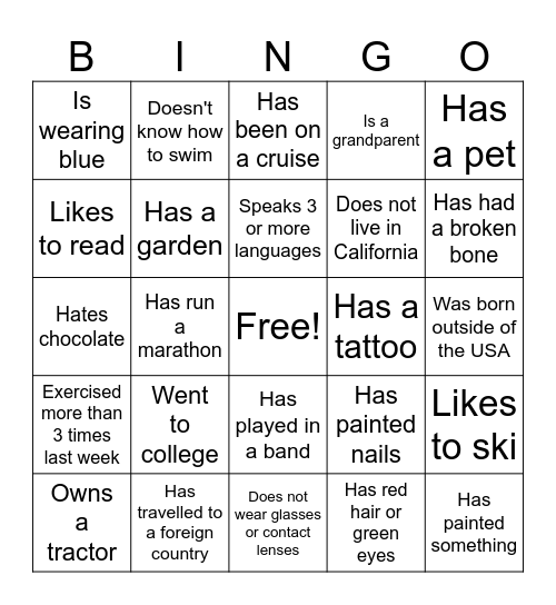 Saechao Family Bingo Card