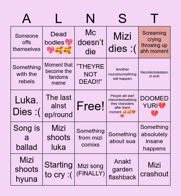 Karma alnst Bingo Card