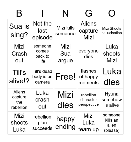 ALNST Karma bingo Card
