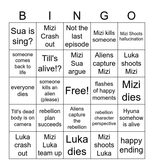 ALNST Karma bingo Card