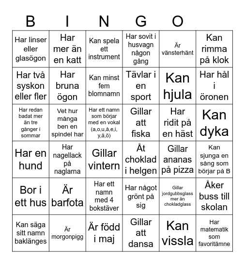 Large-läger 2025 Bingo Card
