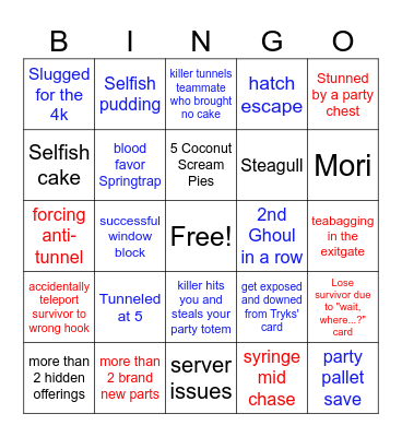 DbD Anniversary 2025 Bingo Card