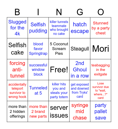 DbD Anniversary 2025 Bingo Card