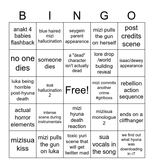KARMA Bingo Card