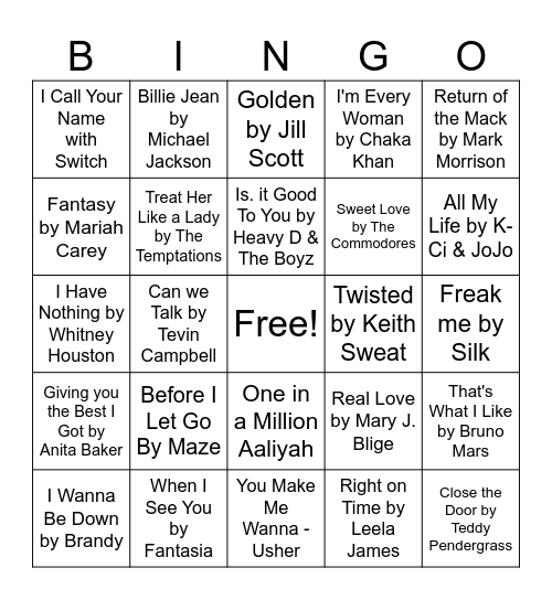 Bonnie's Brunch 'n Bingo ( RNB Edition) Bingo Card