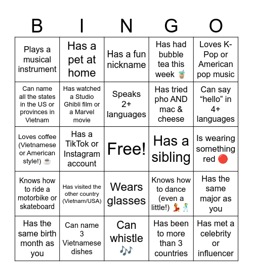The Gathering Bingo Card