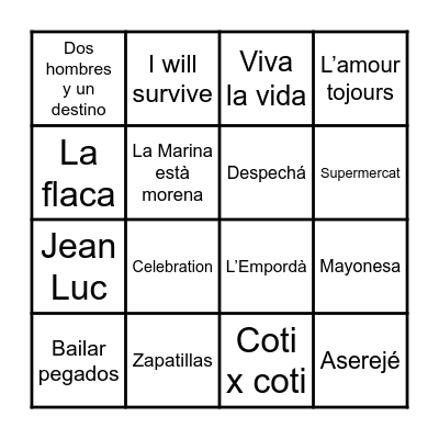 GRAN QUINA MUSICAL Bingo Card