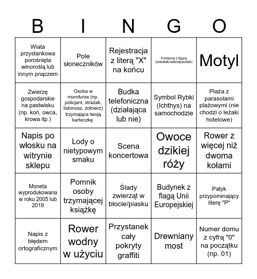 GEOBINGO 3 Bingo Card