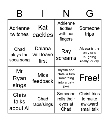 Last Day Bingo Card