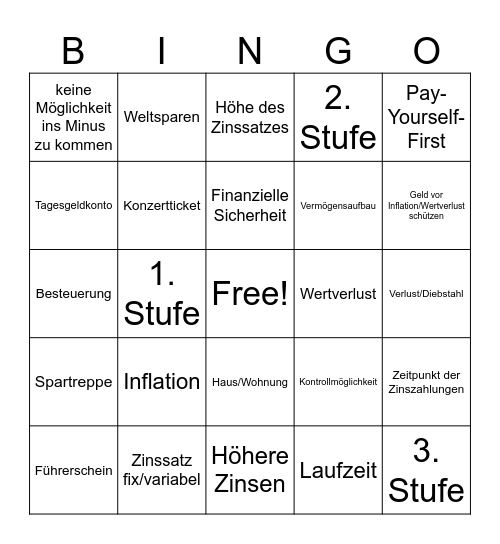 Spar-Bingo Card