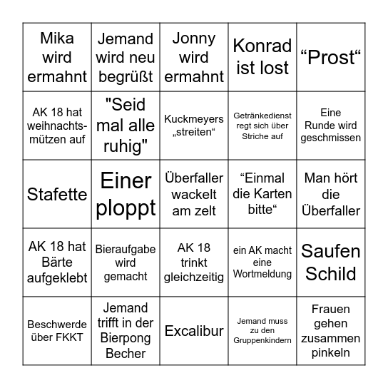 GL-Runden Bingo Card