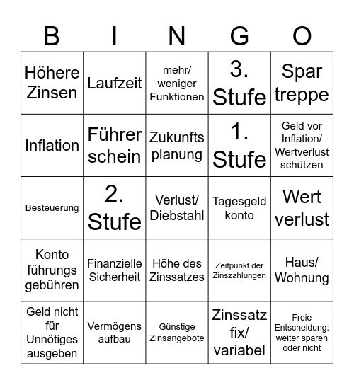 Spar-Bingo Card