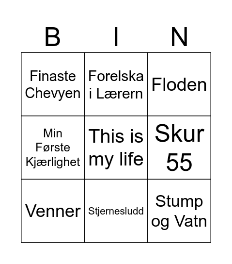 Johnny/Åsvald Bingo Card