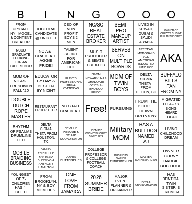 Network 2 Network Bingo Card