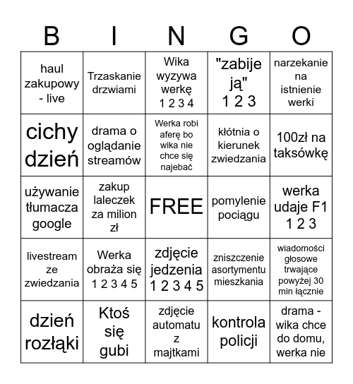 Japonia Bingo Card