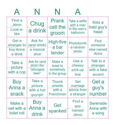 Bachelorette Bingo! Bingo Card