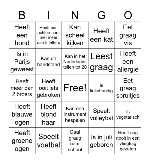 BINGO Card