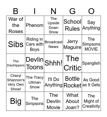 Gracie Films Bingo Card