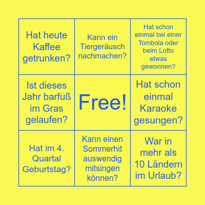 Sommer-Event-Bingo Card