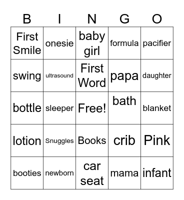 baby, baby Bingo Card