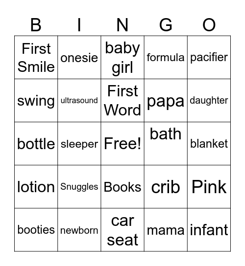 baby, baby Bingo Card