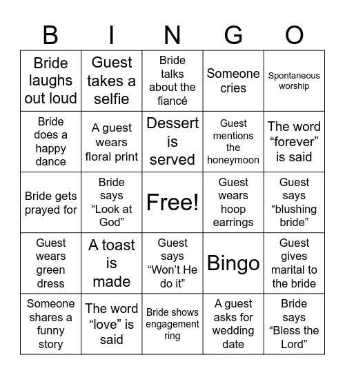 Love Rings a Bell Bingo Card