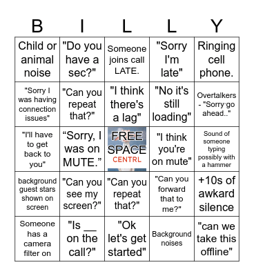 Conference Call Bingo Card