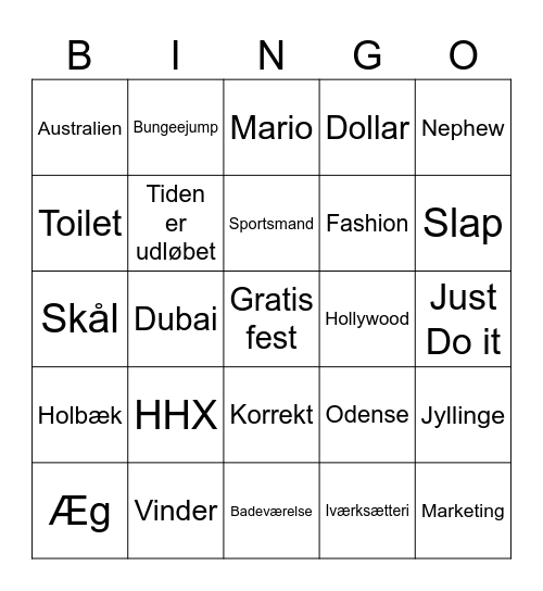 Andreas og Sofie Bryllup Bingo Card