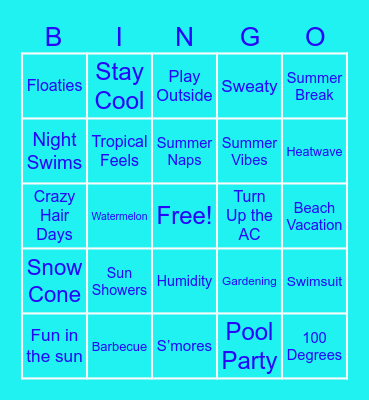 Summer Fun BINGO! Bingo Card