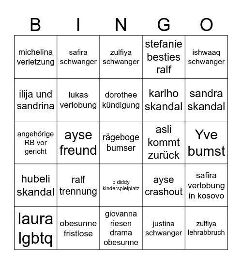 2025 Bingo Card