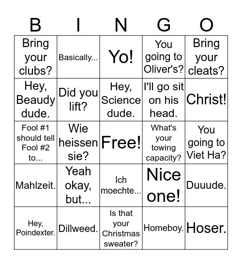 Markisms Bingo Card