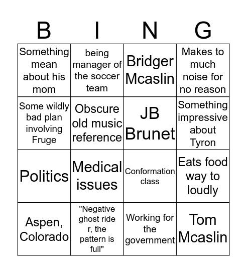 Things Picard talks about in leadership Bingo Card