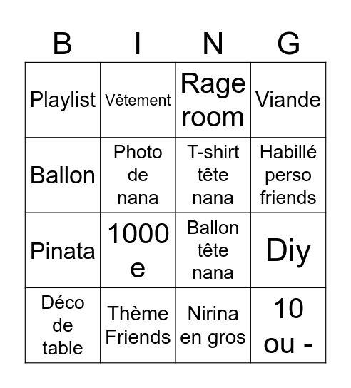 18 wsh Bingo Card