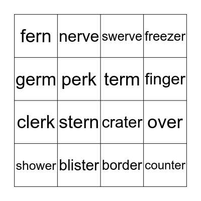 Week Three Word Study Bingo Card