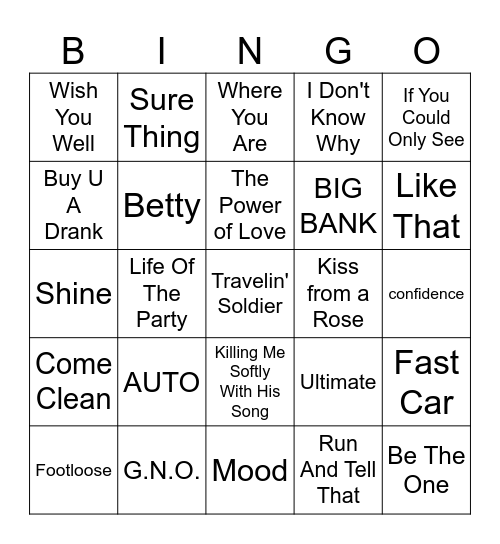 Rachel's Birthday Bingo Card