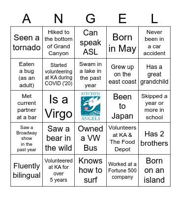ANGEL BINGO Card