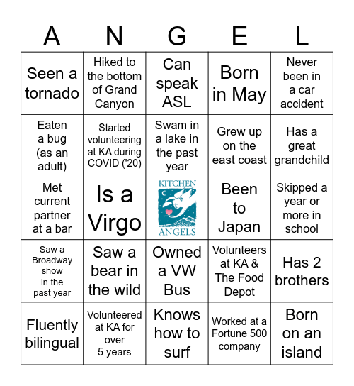 ANGEL BINGO Card