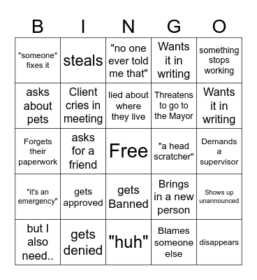 CM Bingo Card