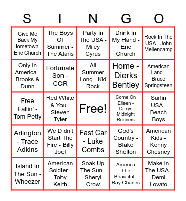 FREEdom BINGO Card