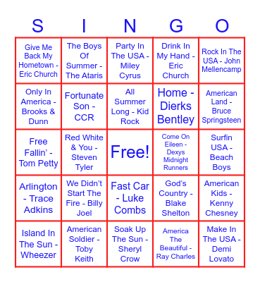 FREEdom BINGO Card