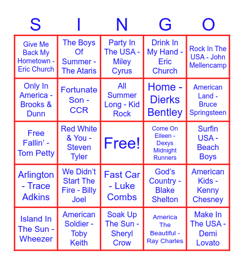 FREEdom BINGO Card