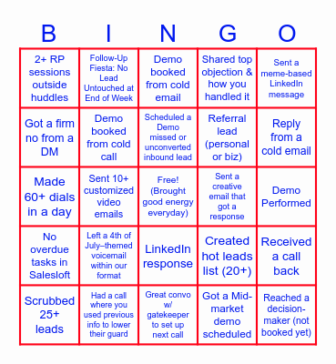 4th of July Week Red, White, & Booked Bingo Card