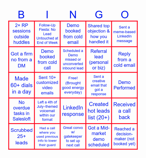4th of July Week Red, White, & Booked Bingo Card