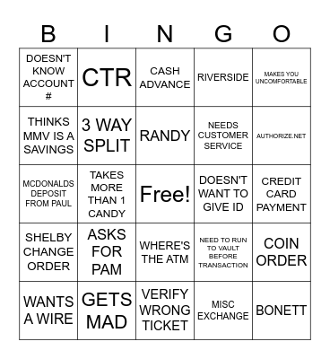 TELLER BINGO Card